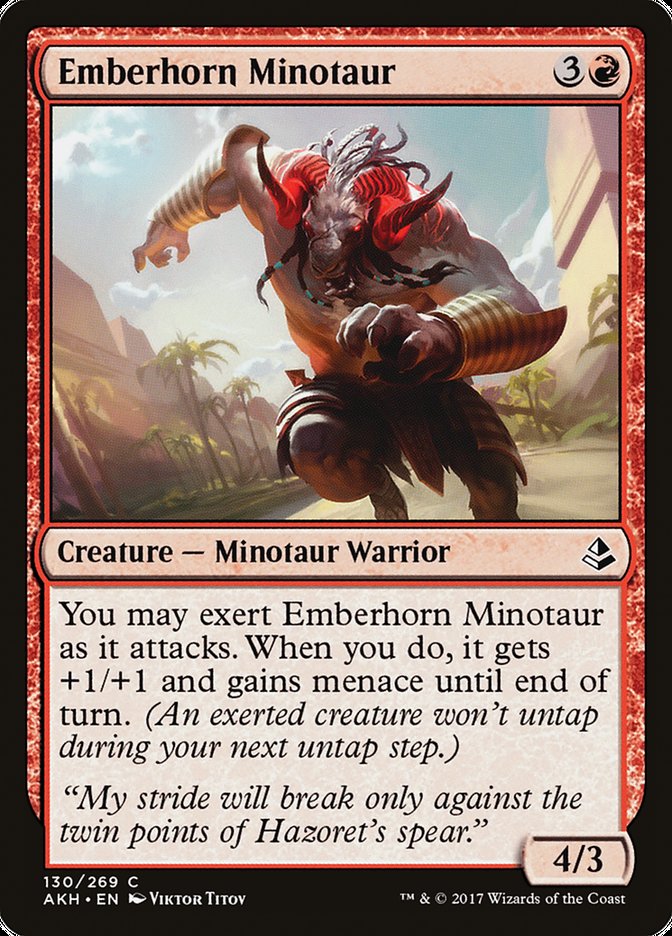 Emberhorn Minotaur - (Foil): Amonkhet