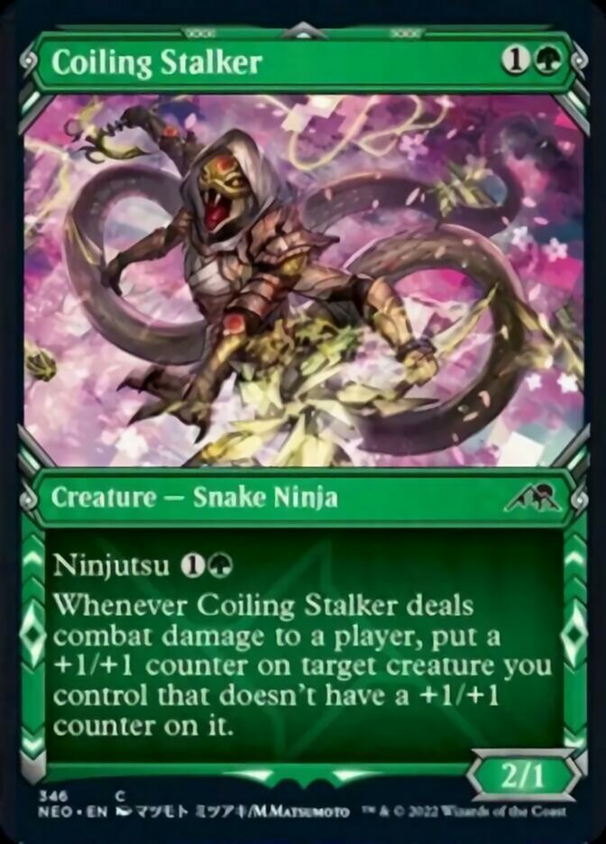 Coiling Stalker (Showcase) - (Foil): Kamigawa: Neon Dynasty