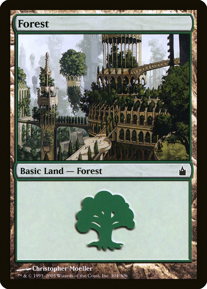 Forest (#304) - (Foil): Ravnica: City of Guilds