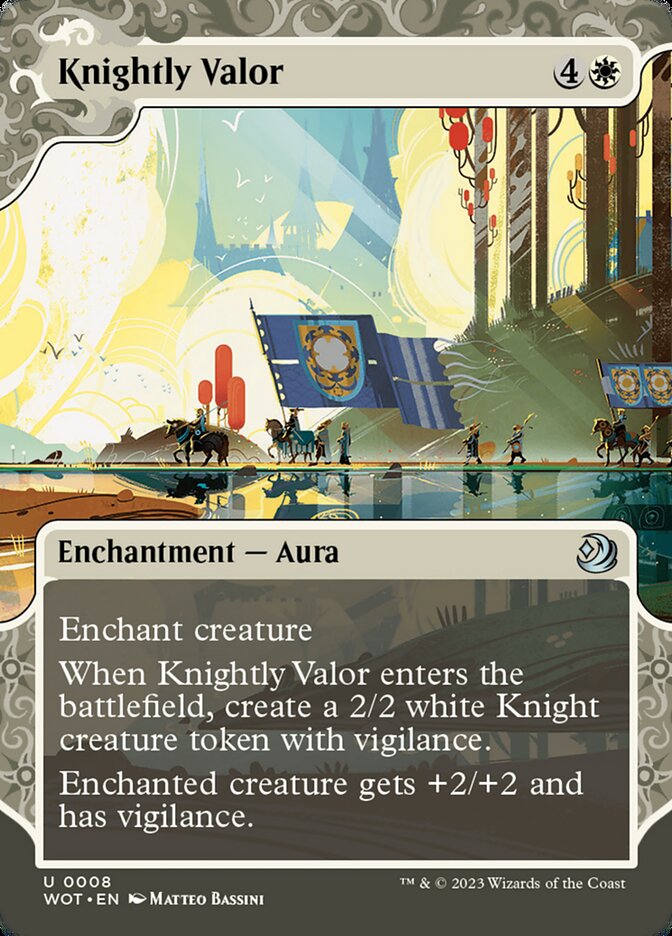 Knightly Valor (#008) - (Foil): Wilds of Eldraine: Enchanting Tales
