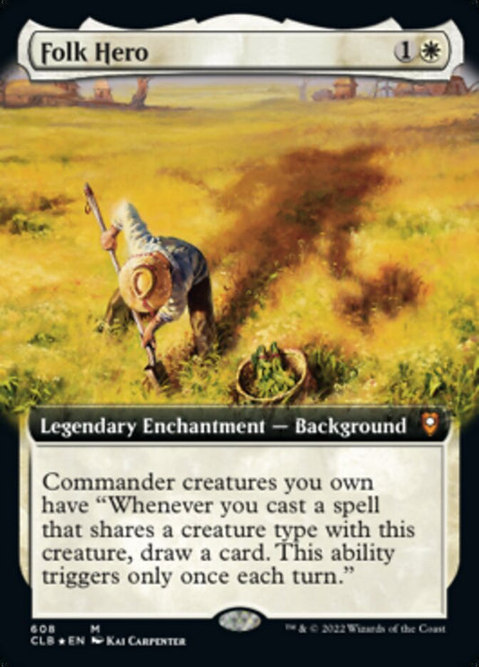 Folk Hero (Extended Art) - (Foil): Commander Legends: Battle for Baldur's Gate