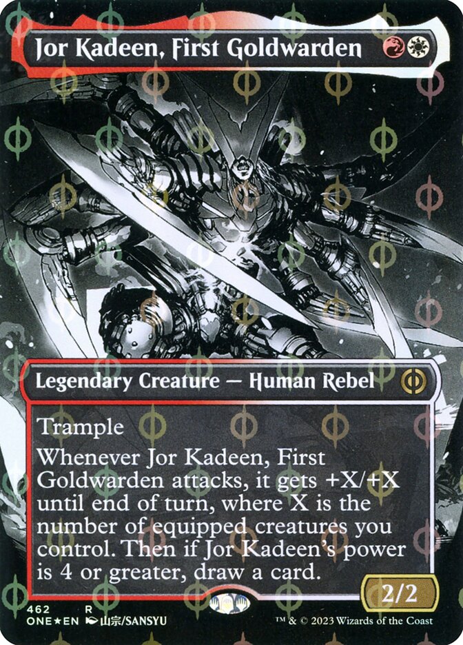 Jor Kadeen, First Goldwarden (#462) (Borderless) (Compleat Foil) - (Foil): Phyrexia: All Will Be One
