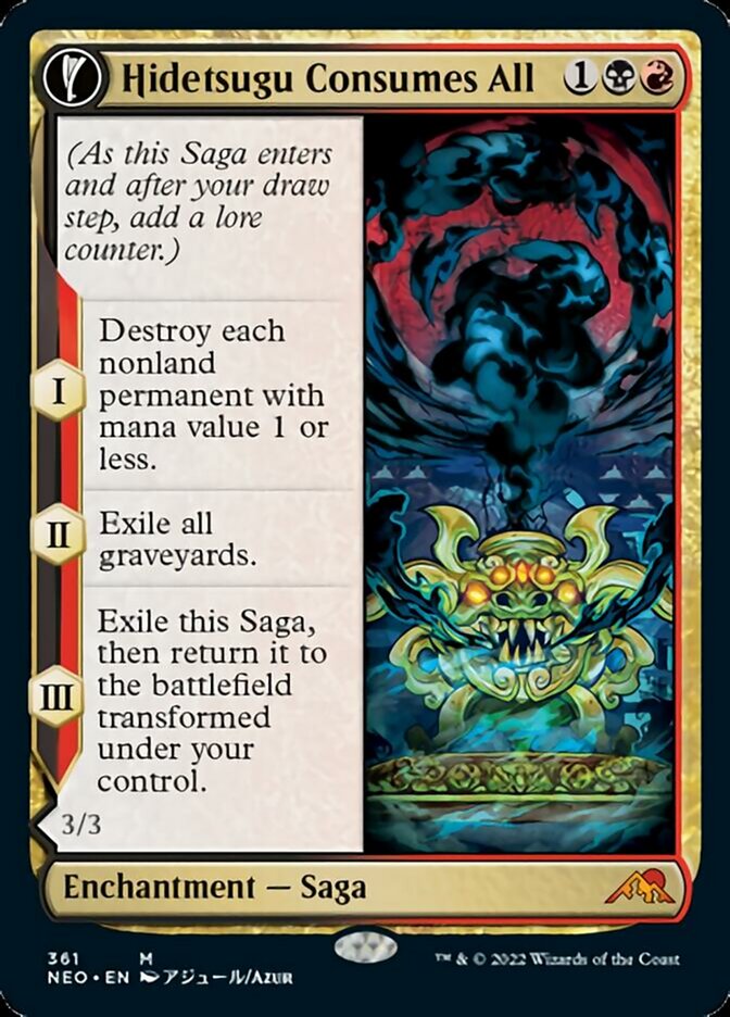 Hidetsugu Consumes All // Vessel of the All-Consuming (Showcase) - (Foil): Kamigawa: Neon Dynasty