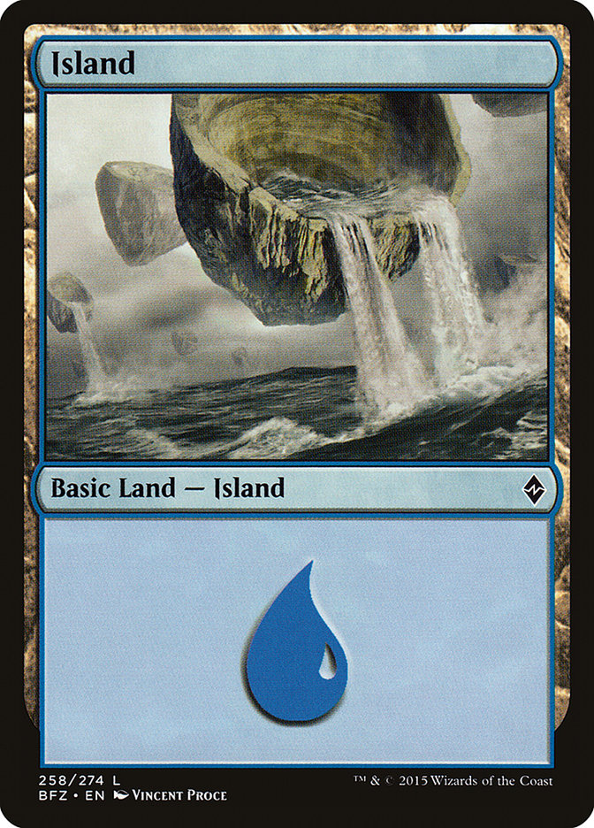 Island (#258) (Regular Art): Battle for Zendikar