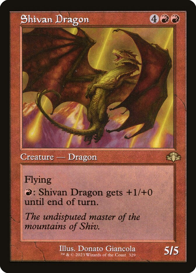 Shivan Dragon (Retro Frame): Dominaria Remastered