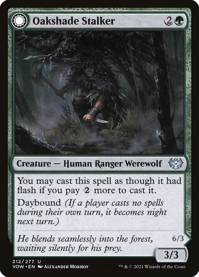 Oakshade Stalker // Moonlit Ambusher - (Foil): Innistrad: Crimson Vow