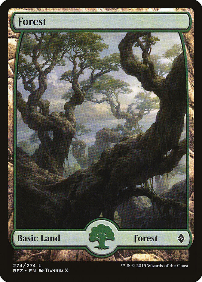 Forest (#274) (Full Art) - (Foil): Battle for Zendikar