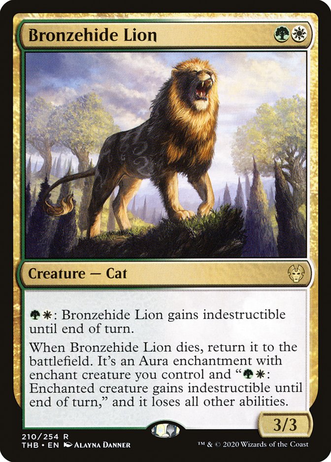 Bronzehide Lion - (Foil): Theros Beyond Death