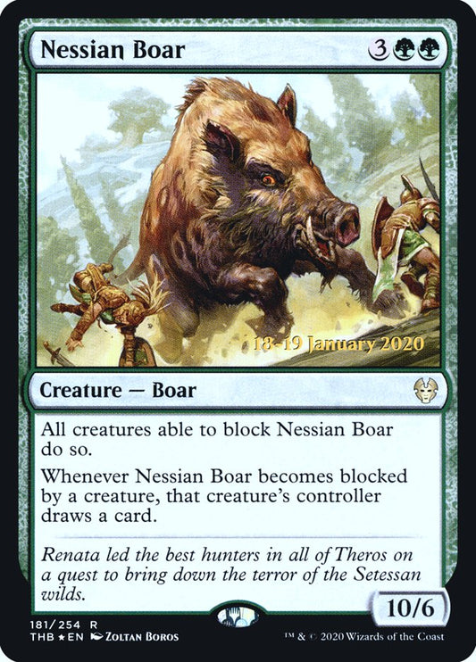 Nessian Boar (Prerelease) (Theros Beyond Death) - (Foil): Theros Beyond Death Promos