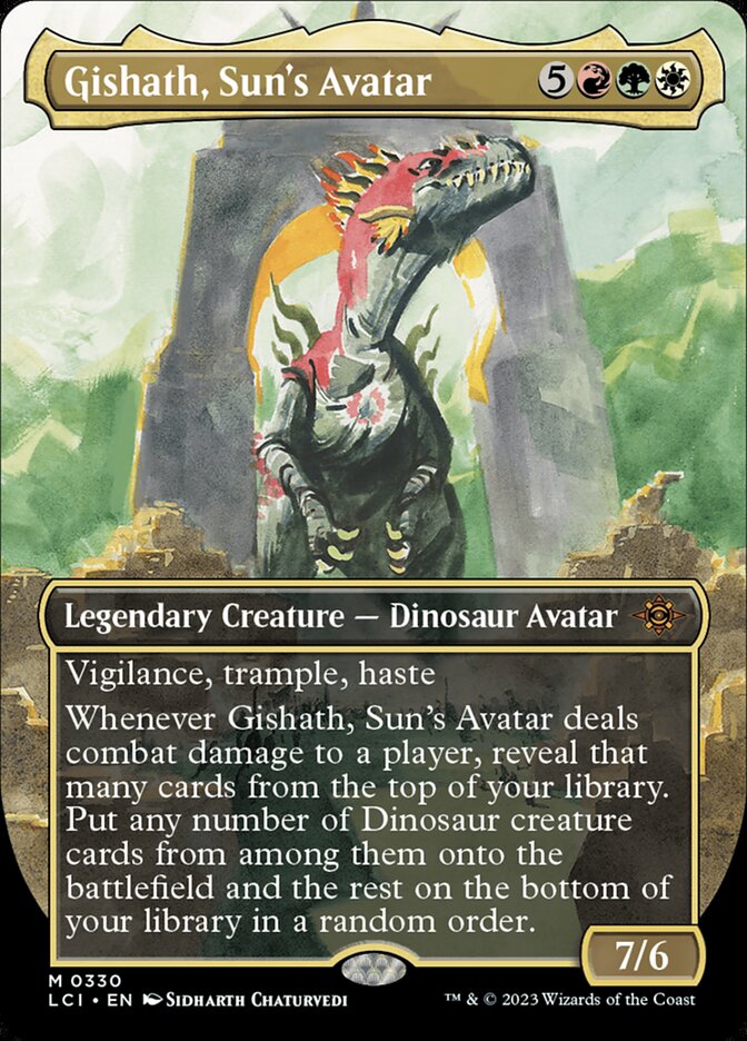Gishath, Sun's Avatar (Borderless): Lost Caverns of Ixalan