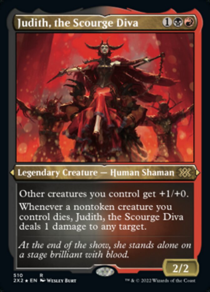 Judith, the Scourge Diva (Foil Etched) - (Foil): Double Masters 2022
