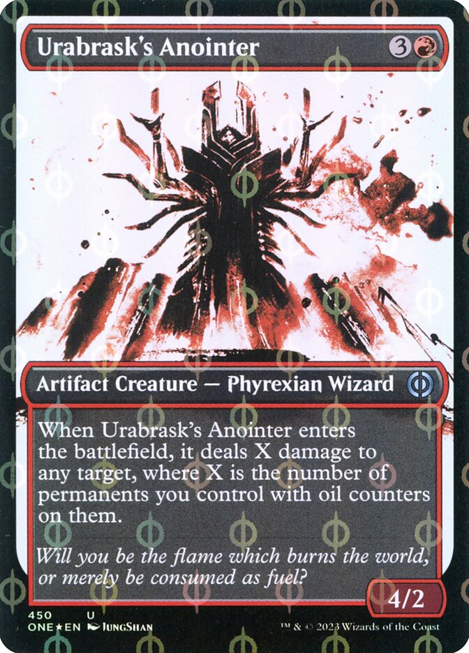 Urabrask's Anointer (#450) (Showcase) (Compleat Foil) - (Foil): Phyrexia: All Will Be One