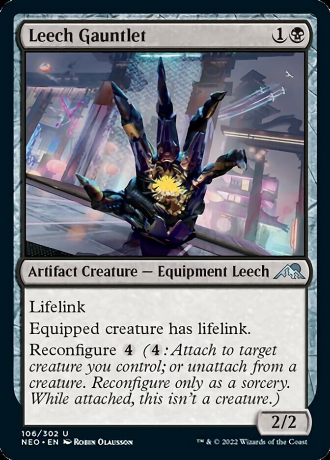 Leech Gauntlet - (Foil): Kamigawa: Neon Dynasty