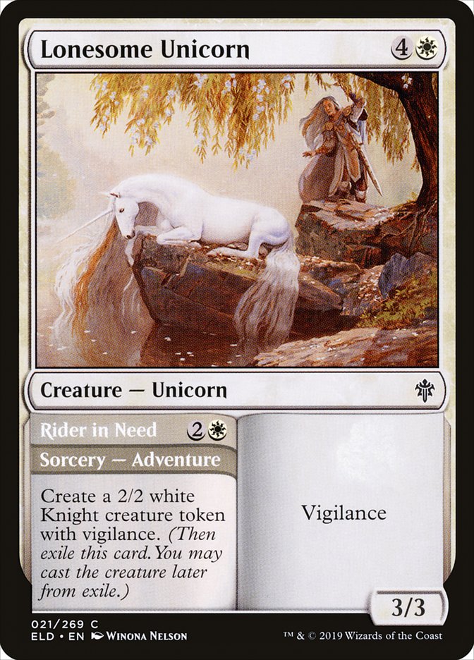 Lonesome Unicorn // Rider in Need: Throne of Eldraine