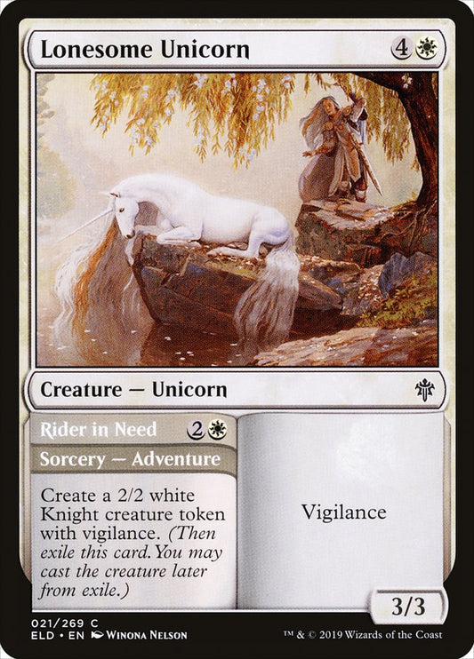 Lonesome Unicorn // Rider in Need - (Foil): Throne of Eldraine