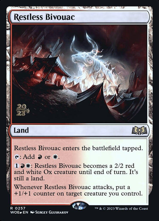 Restless Bivouac (Prerelease) (Wilds of Eldraine) - (Foil): Wilds of Eldraine Promos