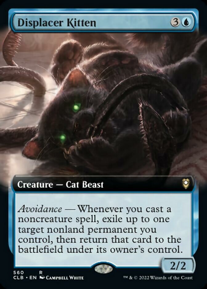 Displacer Kitten (Extended Art) - (Foil): Commander Legends: Battle for Baldur's Gate