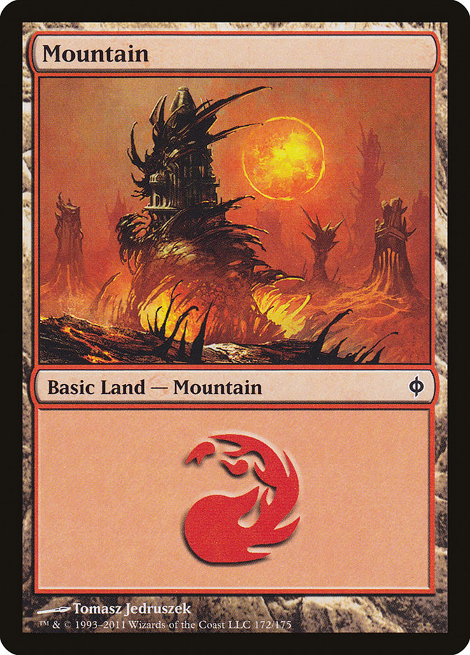 Mountain (#172) - (Foil): New Phyrexia