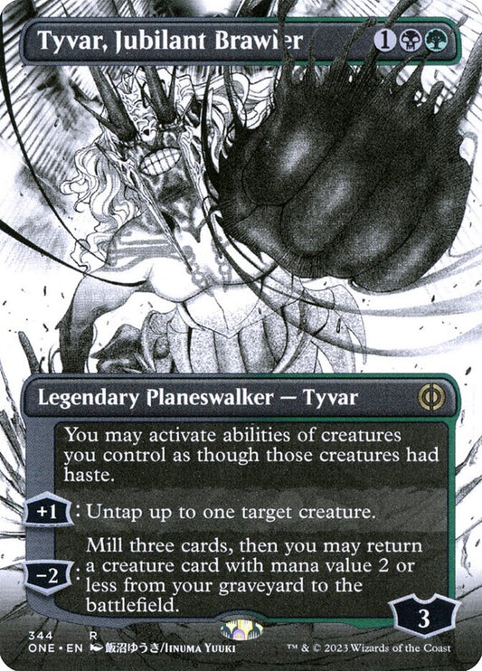 Tyvar, Jubilant Brawler (#344) (Borderless) - (Foil): Phyrexia: All Will Be One