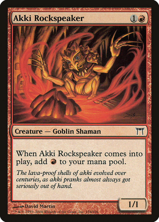 Akki Rockspeaker - (Foil): Champions of Kamigawa