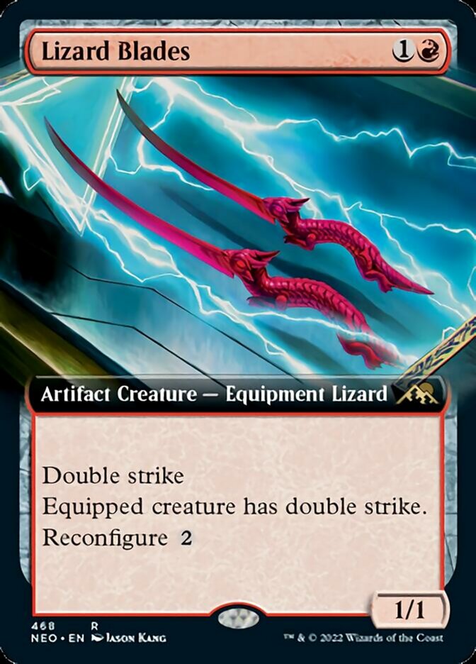 Lizard Blades (Extended Art) - (Foil): Kamigawa: Neon Dynasty