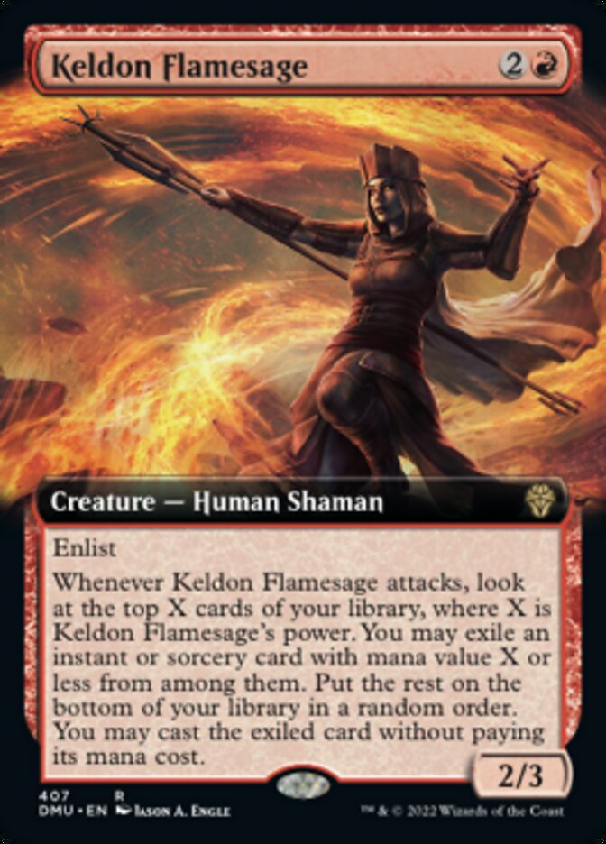 Keldon Flamesage (Extended Art): Dominaria United