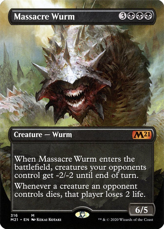 Massacre Wurm (Borderless) - (Foil): Core Set 2021