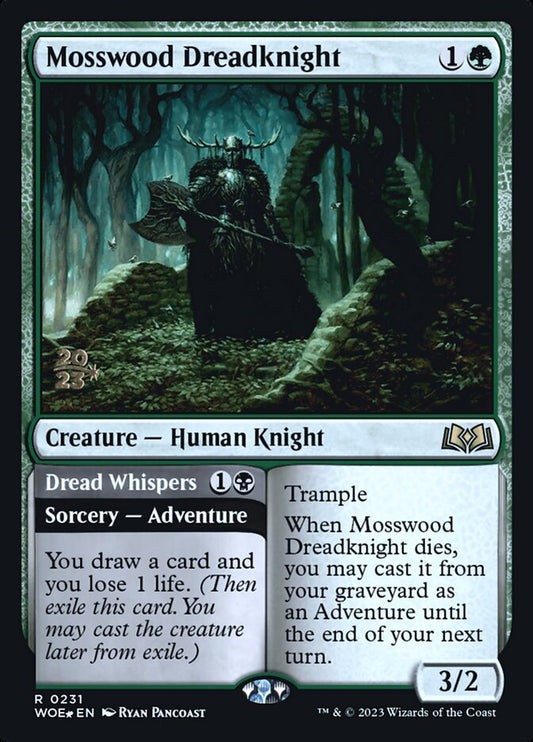 Mosswood Dreadknight // Dread Whispers (Prerelease) (Wilds of Eldraine) - (Foil): Wilds of Eldraine Promos