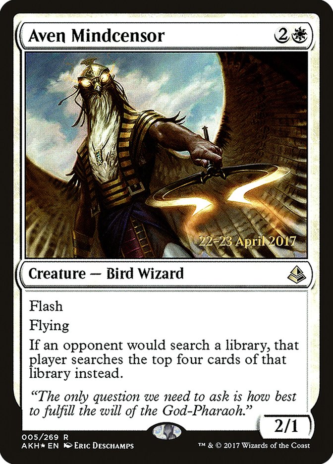 Aven Mindcensor (Prerelease) (Amonkhet) - (Foil): Amonkhet Promos