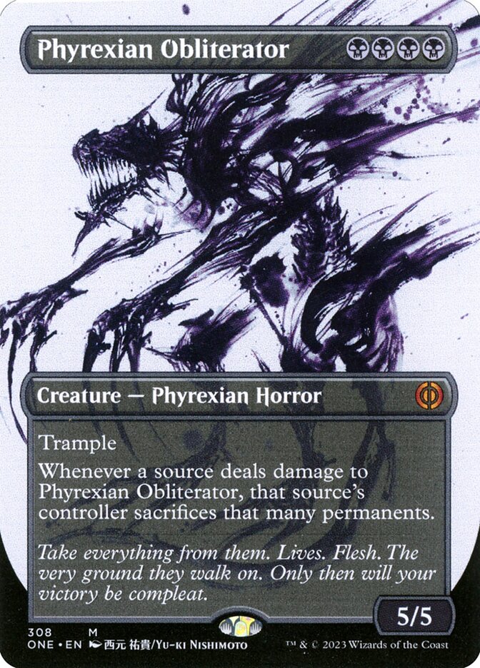 Phyrexian Obliterator (#308) (Borderless) (Showcase) - (Foil): Phyrexia: All Will Be One