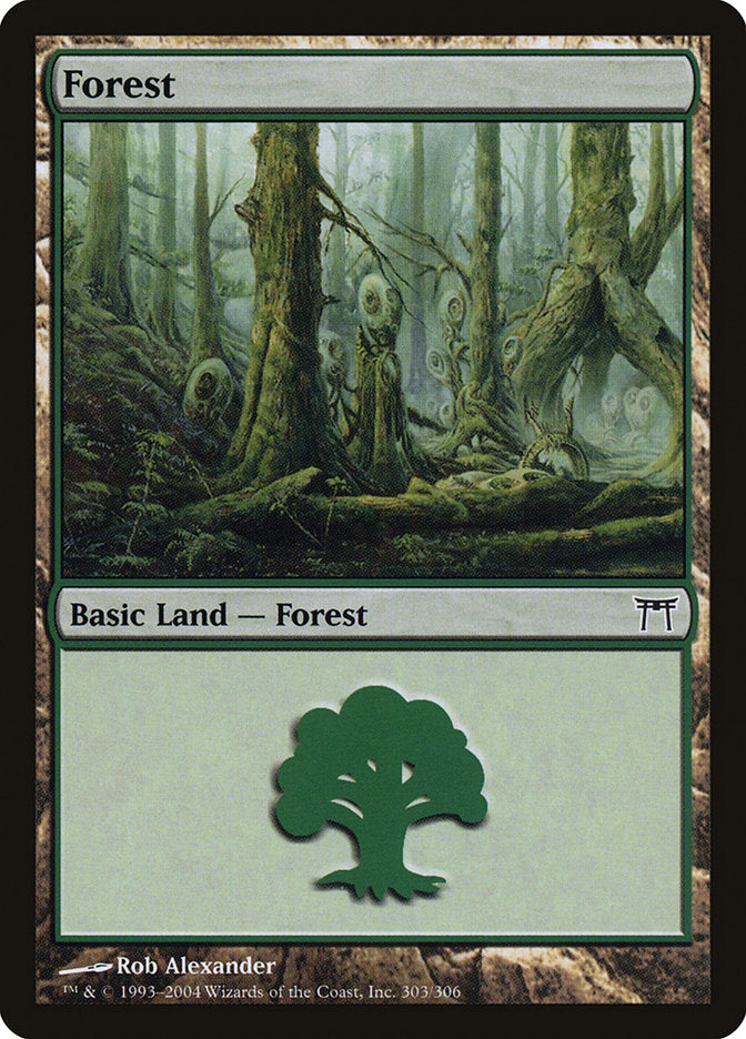 Forest (#303) - (Foil): Champions of Kamigawa