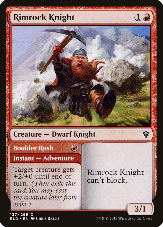 Rimrock Knight // Boulder Rush: Throne of Eldraine