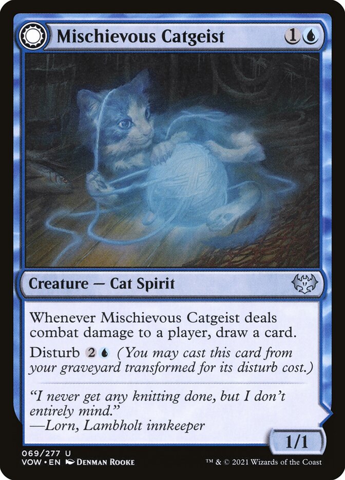 Mischievous Catgeist // Catlike Curiosity: Innistrad: Crimson Vow