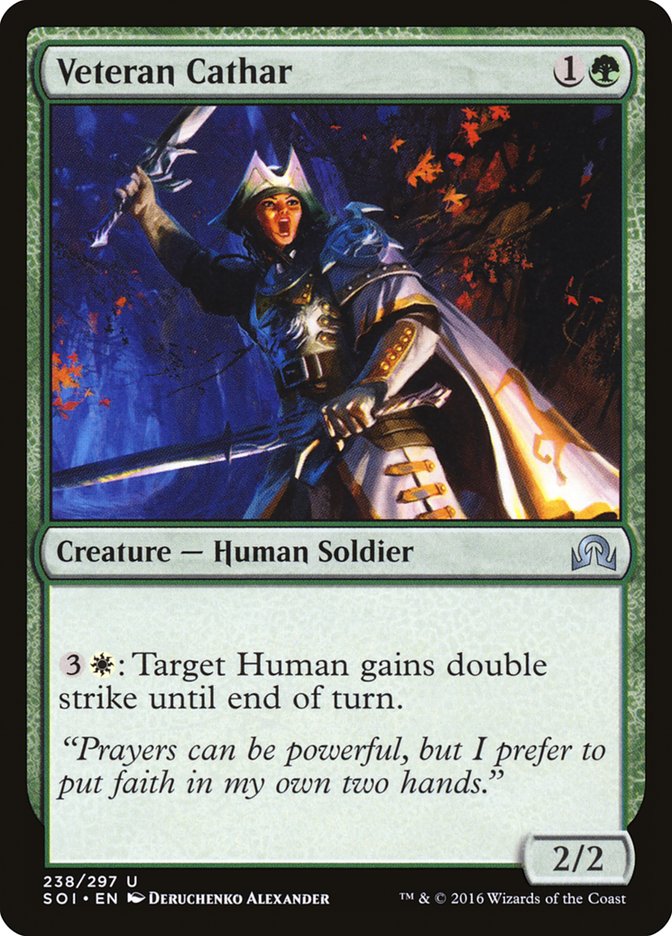 Veteran Cathar - (Foil): Shadows over Innistrad