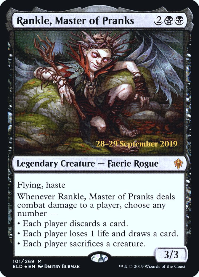 Rankle, Master of Pranks (Prerelease) (Throne of Eldraine) - (Foil): Throne of Eldraine Promos