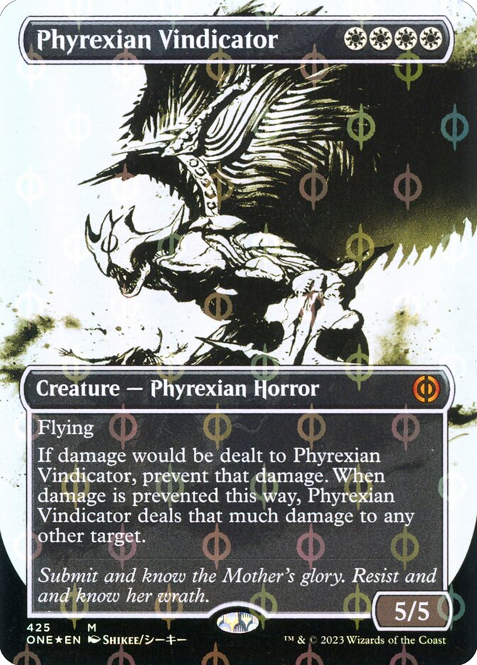 Phyrexian Vindicator (#425) (Borderless) (Showcase) (Compleat Foil) - (Foil): Phyrexia: All Will Be One