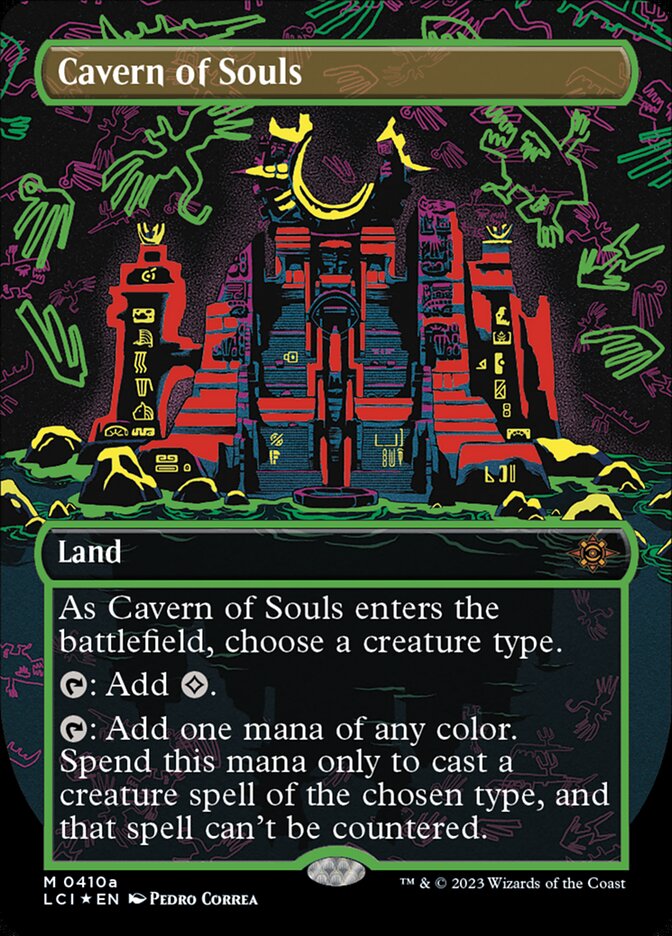 Cavern of Souls (Borderless) (Neon Ink Three-Color) - (Foil): Lost Caverns of Ixalan