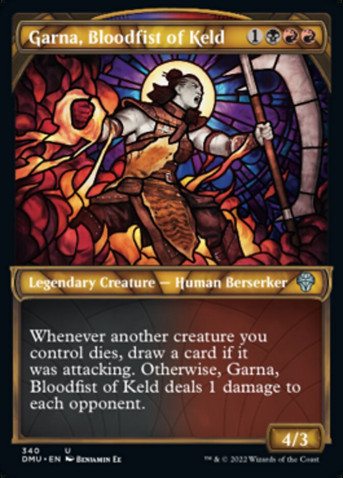 Garna, Bloodfist of Keld (Showcase) (Textured Foil) - (Foil): Dominaria United