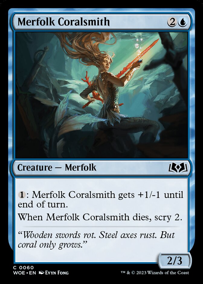 Merfolk Coralsmith - (Foil): Wilds of Eldraine