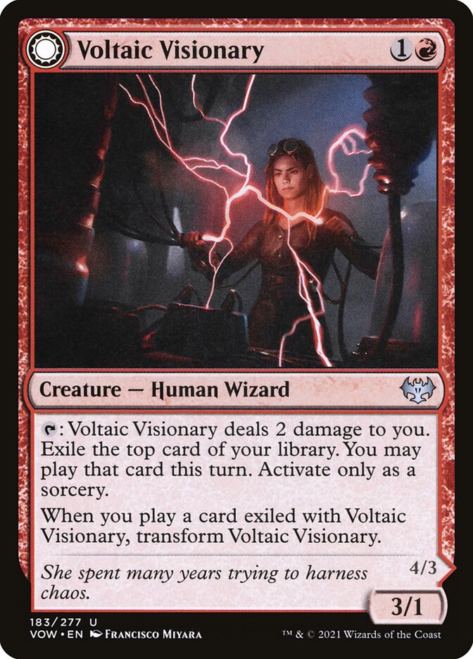 Voltaic Visionary // Volt-Charged Berserker - (Foil): Innistrad: Crimson Vow
