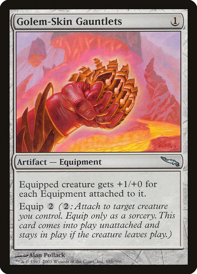 Golem-Skin Gauntlets - (Foil): Mirrodin
