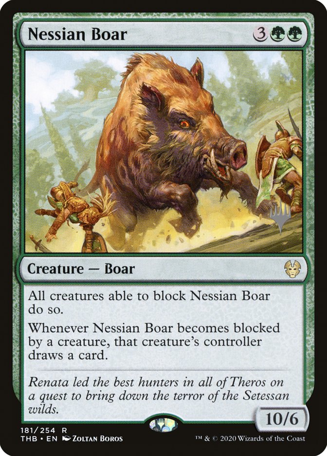 Nessian Boar (Promo Pack) (Theros Beyond Death) - (Foil): Theros Beyond Death Promos