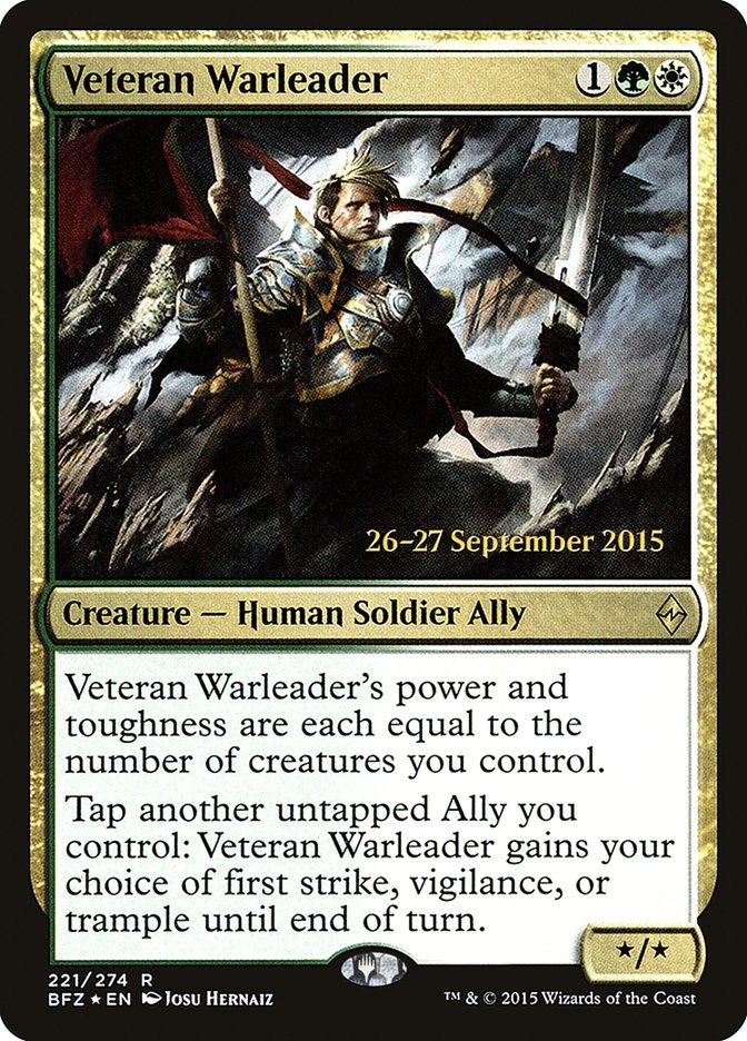 Veteran Warleader (Prerelease) (Battle for Zendikar) - (Foil): Battle for Zendikar Promos