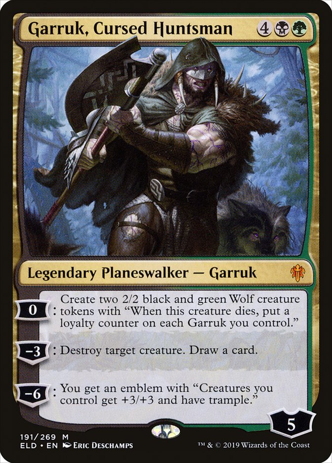 Garruk, Cursed Huntsman - (Foil): Throne of Eldraine
