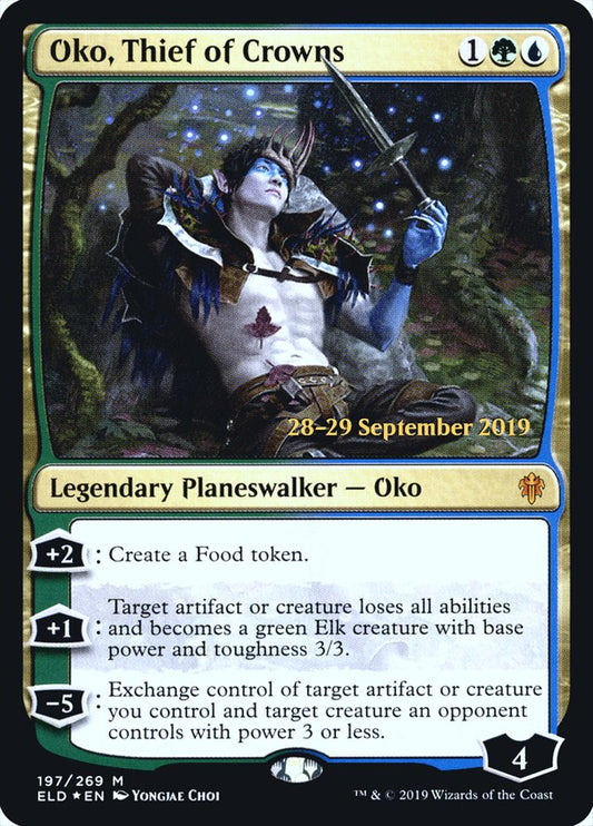 Oko, Thief of Crowns (Prerelease) (Throne of Eldraine) - (Foil): Throne of Eldraine Promos