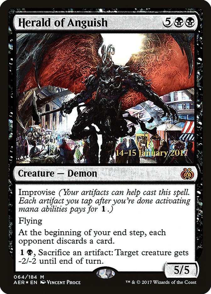 Herald of Anguish (Prerelease) (Aether Revolt) - (Foil): Aether Revolt Promos