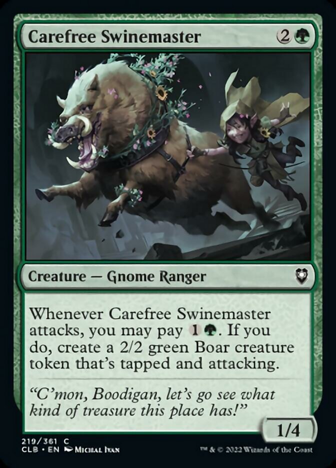 Carefree Swinemaster - (Foil): Commander Legends: Battle for Baldur's Gate