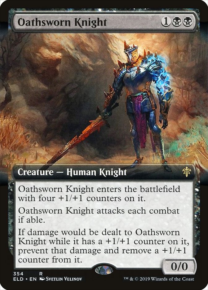 Oathsworn Knight (Extended Art) - (Foil): Throne of Eldraine