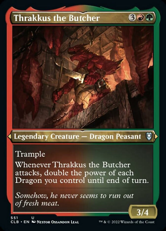 Thrakkus the Butcher (Foil Etched) - (Foil): Commander Legends: Battle for Baldur's Gate