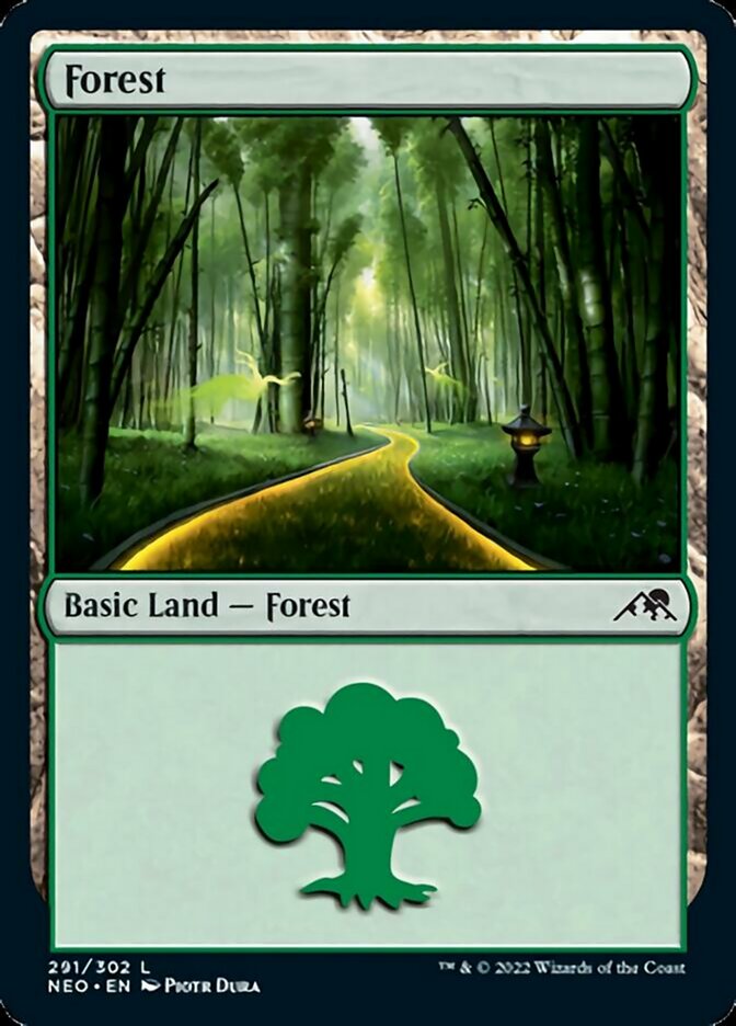 Forest (#291) - (Foil): Kamigawa: Neon Dynasty